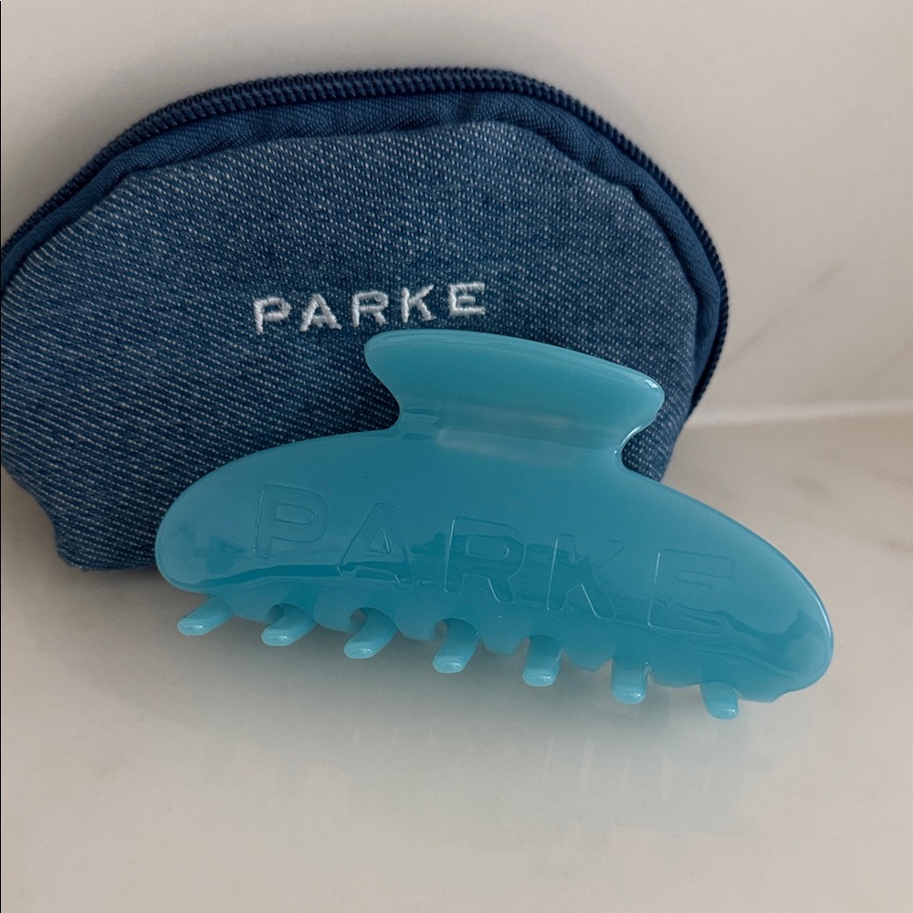 NEW PARKE Claw Clip and Zipper Pouch in Sky